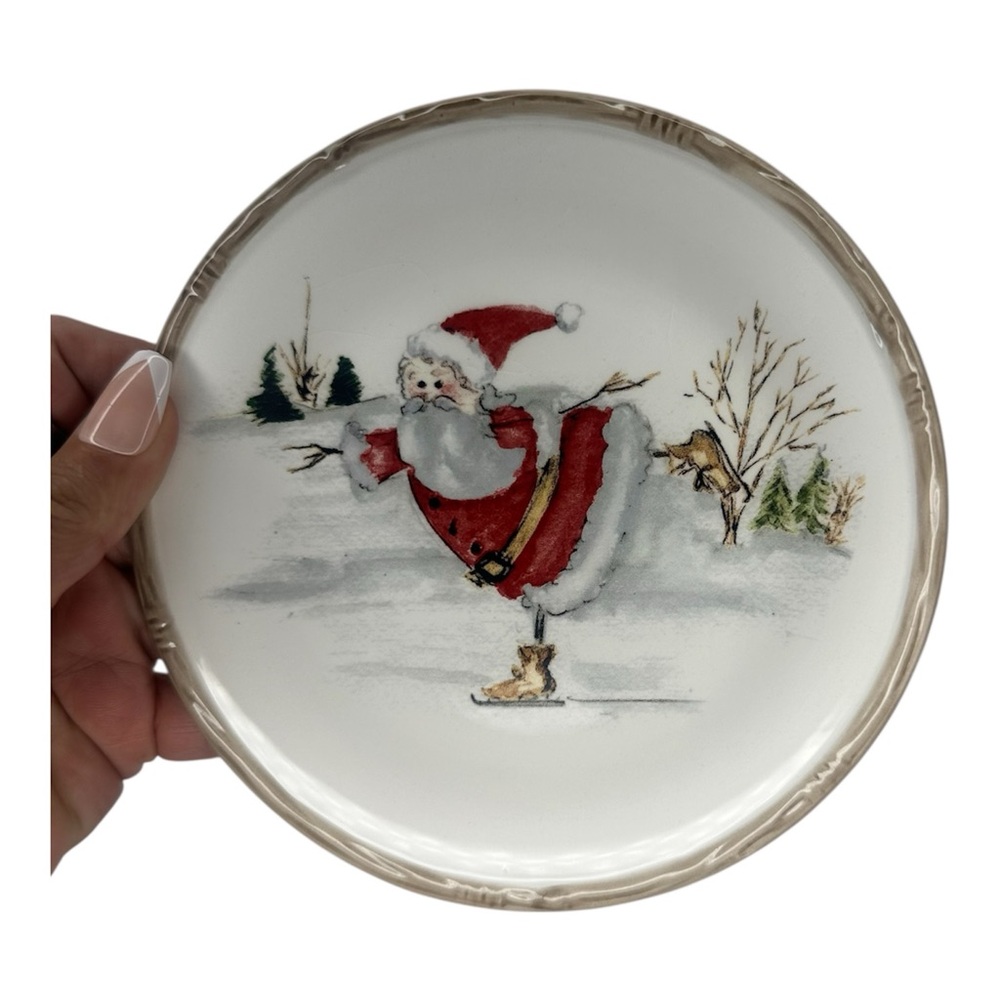 American Atelier Santa Claus Ceramic Bread Plate